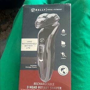 Bally Rechargeable 3 Head Rotary Shaver - Black and Silver